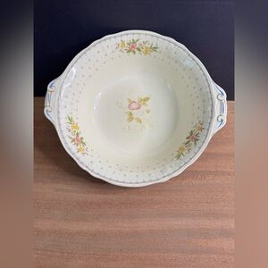 Antique Vintage Grindley CreamPetal 9” Vegetable Serving Plate Floral Design